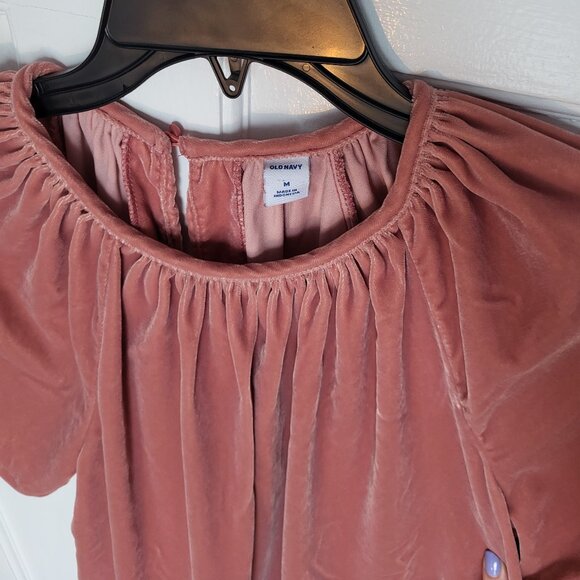 Dusty Rose Velvet Top Size M - Picture 6 of 6